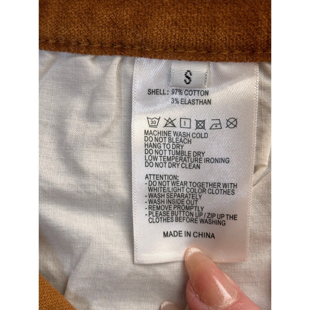 Brandy Melville Mini Skirt Women S Brown Excellent Corduroy Button Front A-Line - Picture 4 of 6